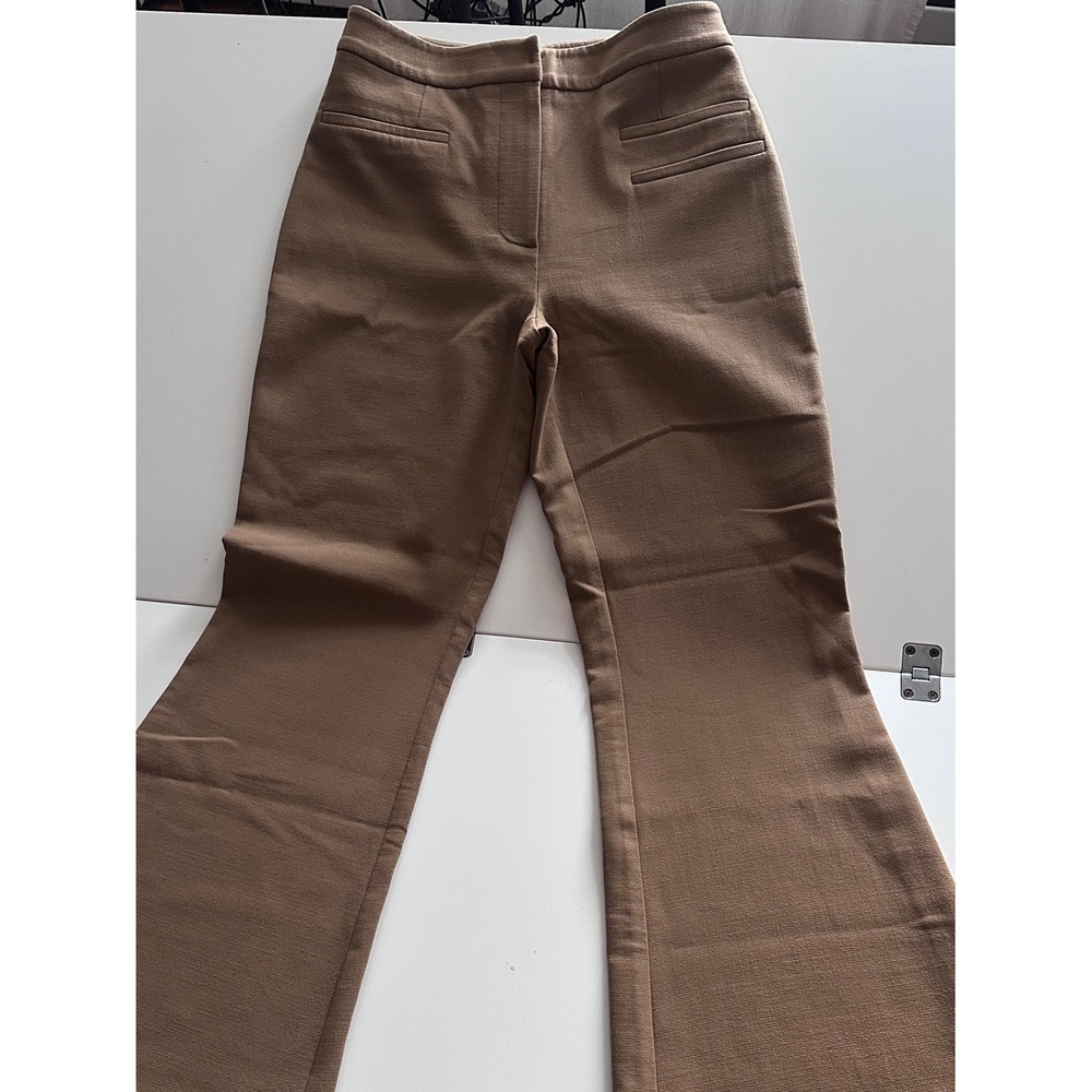 Rejina Pyo Olive Brown Wool Boot Cut Trousers UK 12 - 93% Wool Like New London